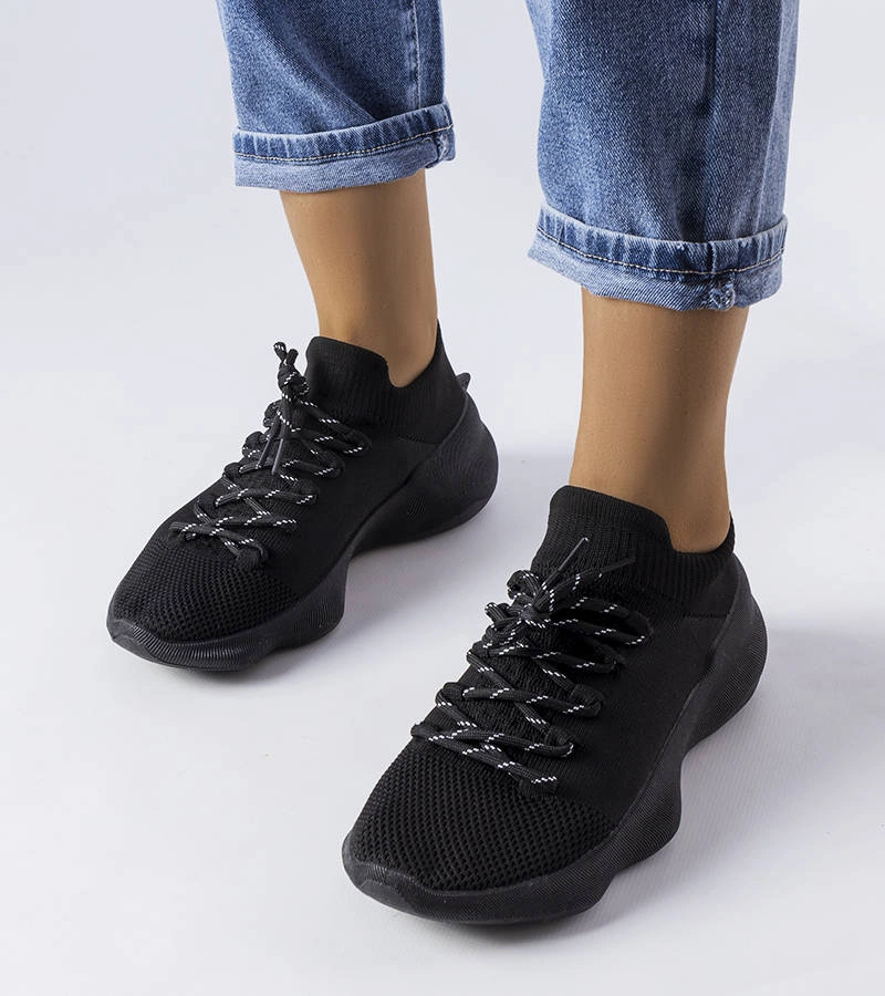 Czarne materiałowe sneakersy Côté