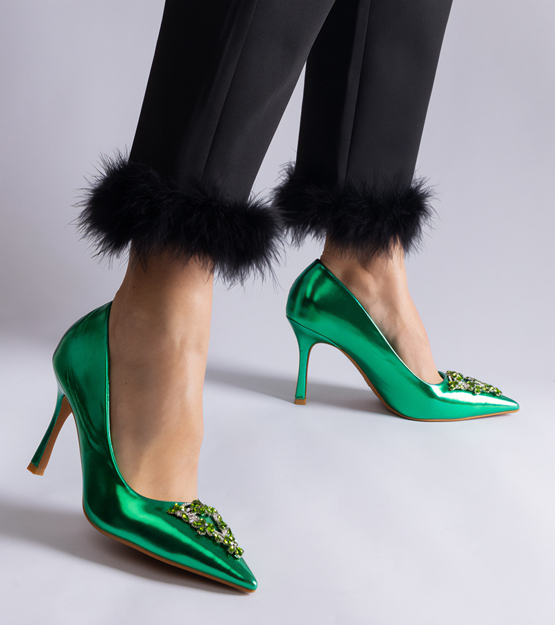 アクセサリー viola Różowe szpilki zdobione cyrkoniami Coluga | Obuwie Gemre online