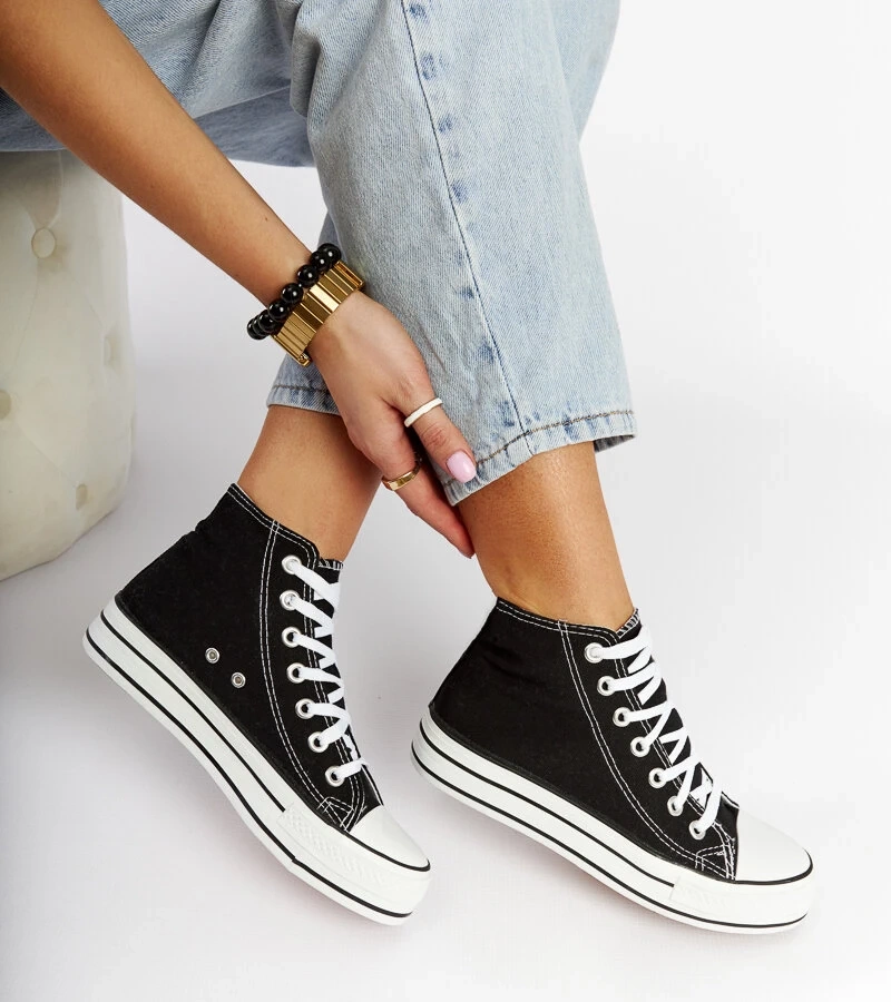 Czarne trampki za kostkę Puglia