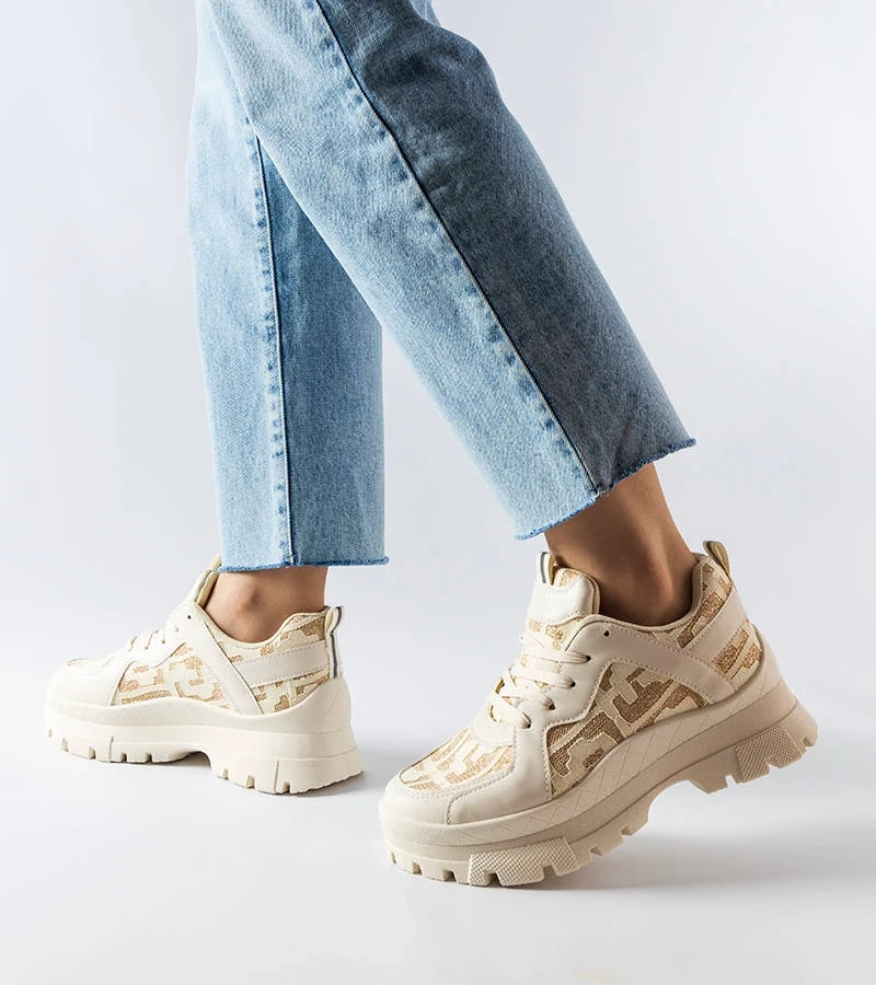 Beżowe masywne sneakersy Brunswick