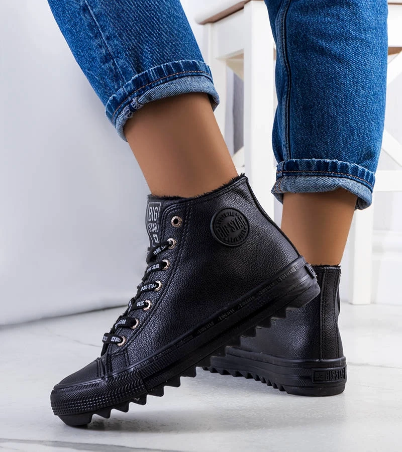 Czarne trampki ocieplane Big Star EE274110