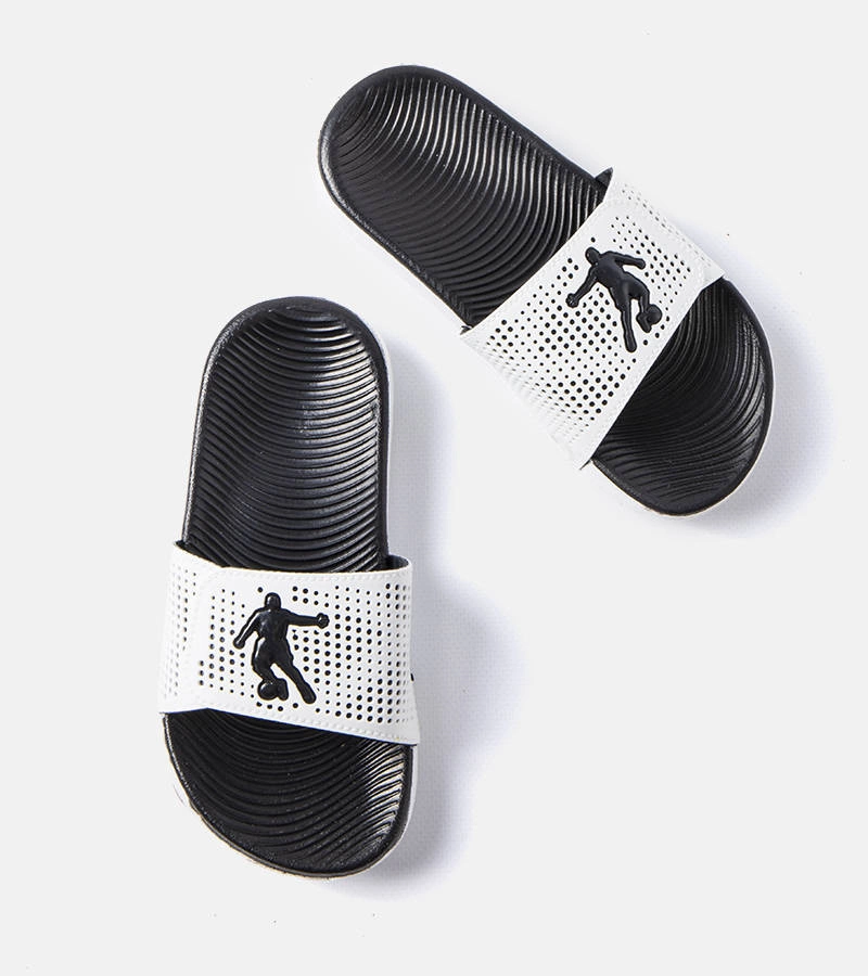 Biało-czarne gumowe klapki Athens