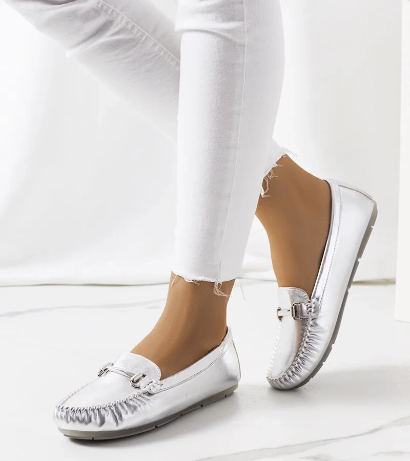 Srebrne mokasyny Maolo