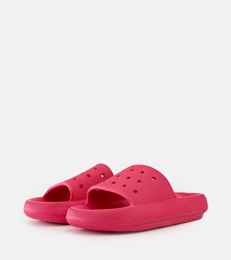 Ciemnoróżowe klapki perforowane Adonay