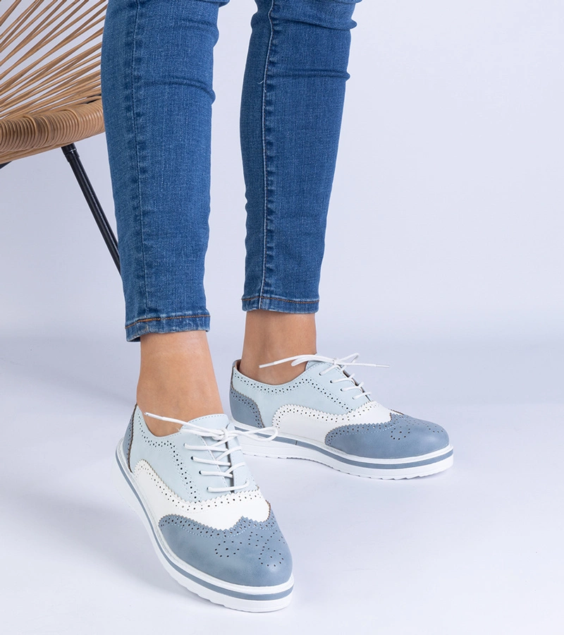 Niebieskie klasyczne półbuty oksfordki Toddi