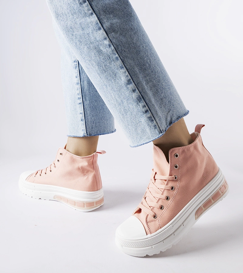 Różowe trampki za kostkę Quiet