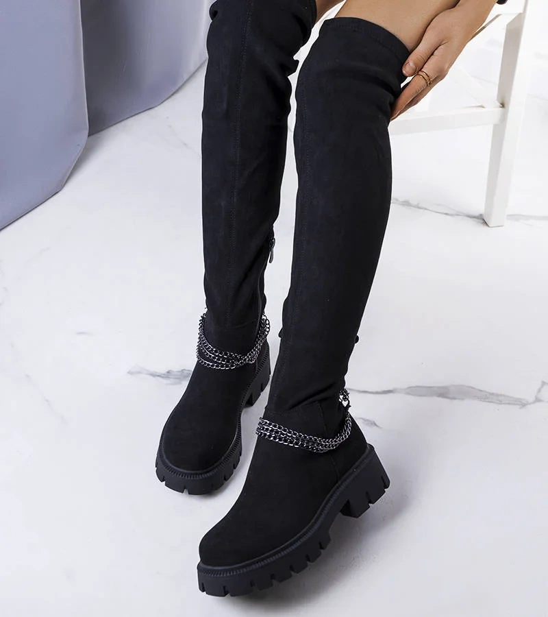 Czarne ocieplane kozaki Nolans