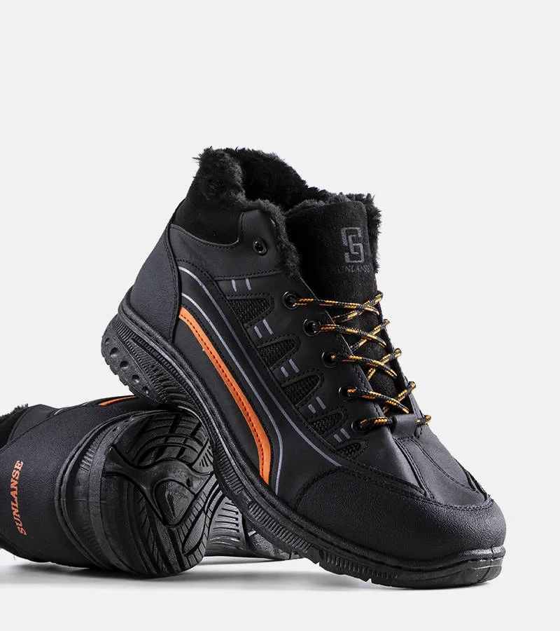 Czarne ocieplane trekkingi męskie Fusters