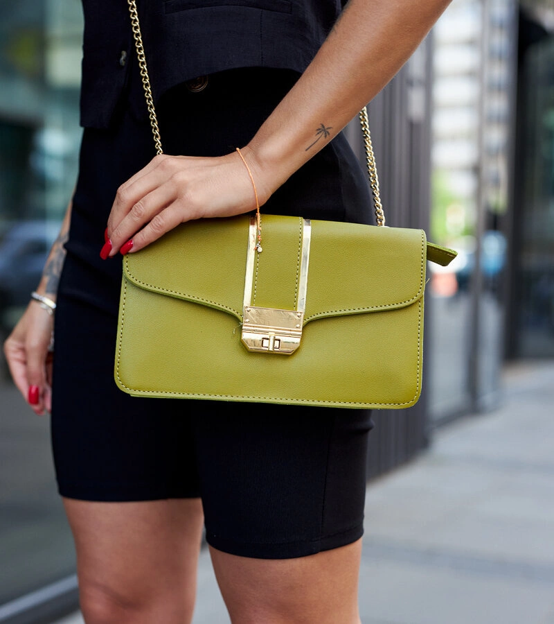 Zielone torebka na ramię z łańcuchem Elmia