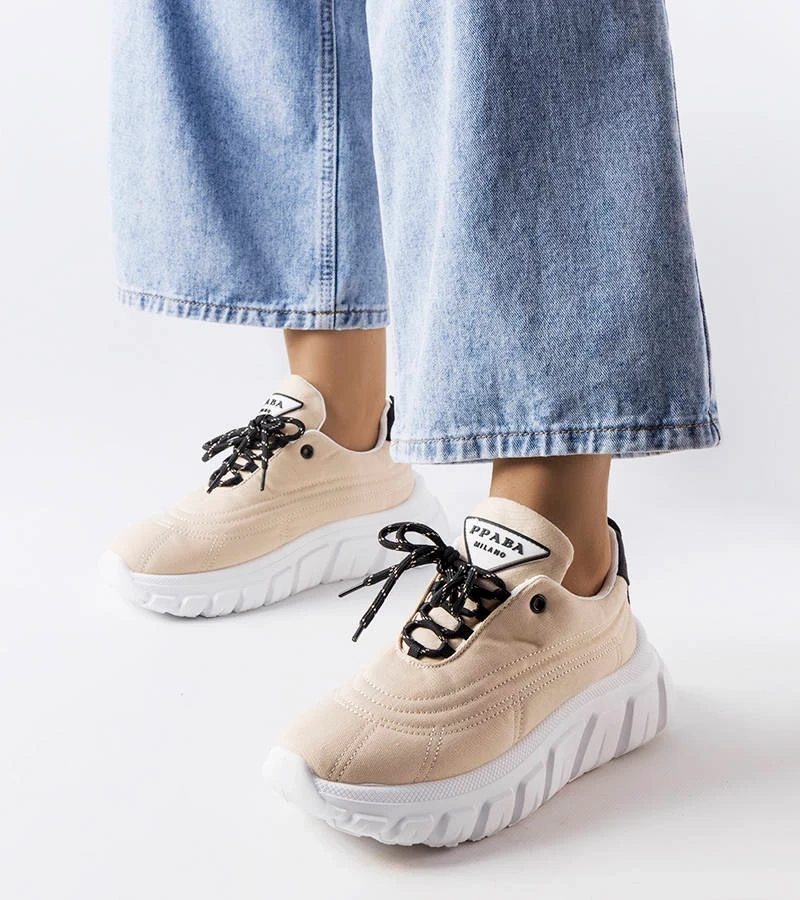 Beżowe sneakersy Aisys