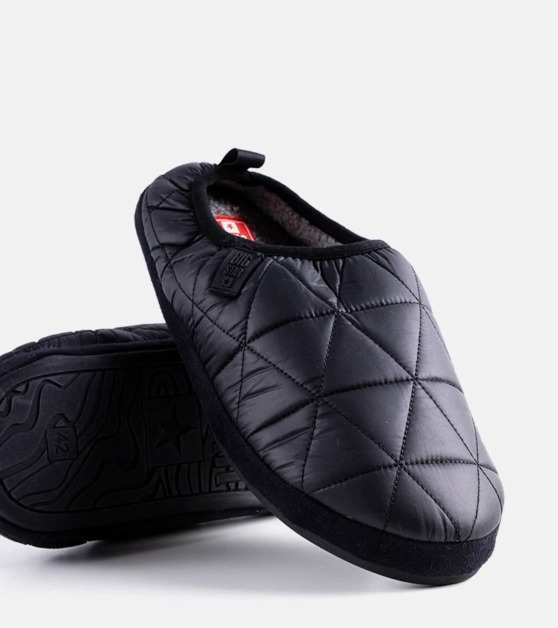 Czarne ocieplane kapcie Big Star KK174365