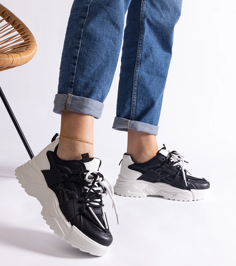 Czarne sneakersy sportowe damskie Alva