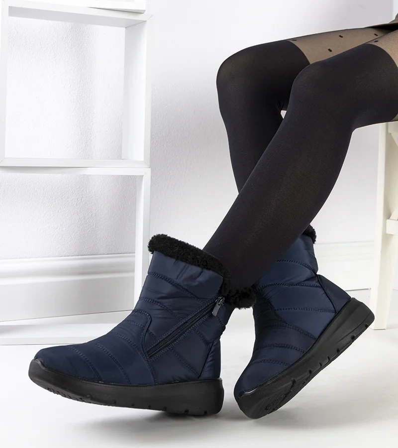 Granatowe śniegowce pikowane Blibrey