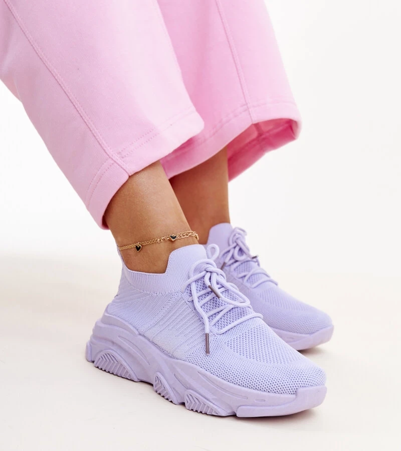 Fioletowe sneakersy na masywnej podeszwie Kassi