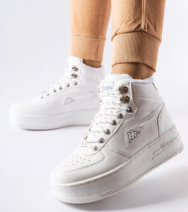 Białe ocieplane buty Kappa 243047 Fallou
