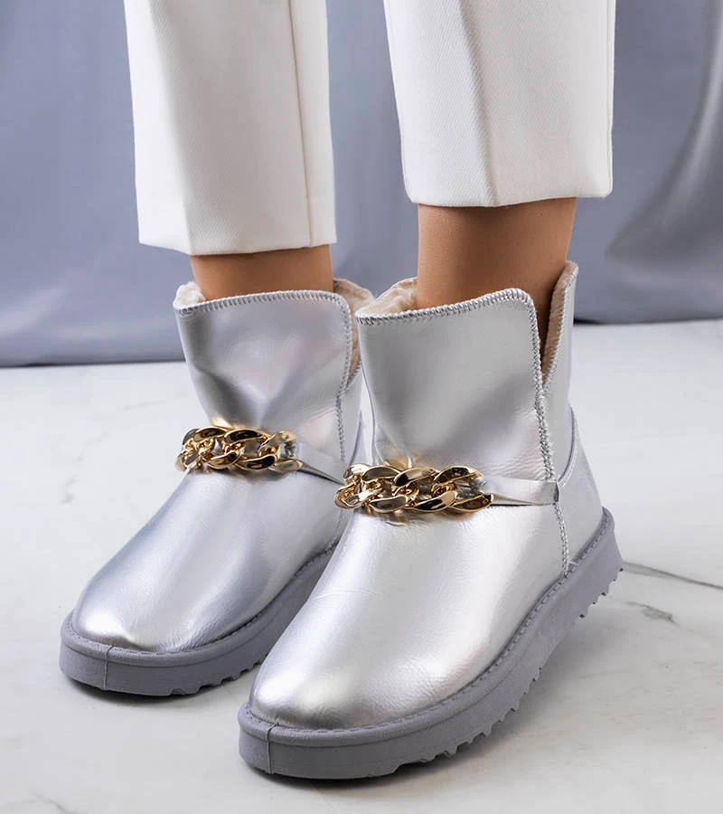 Srebrne śniegowce damskie Catola