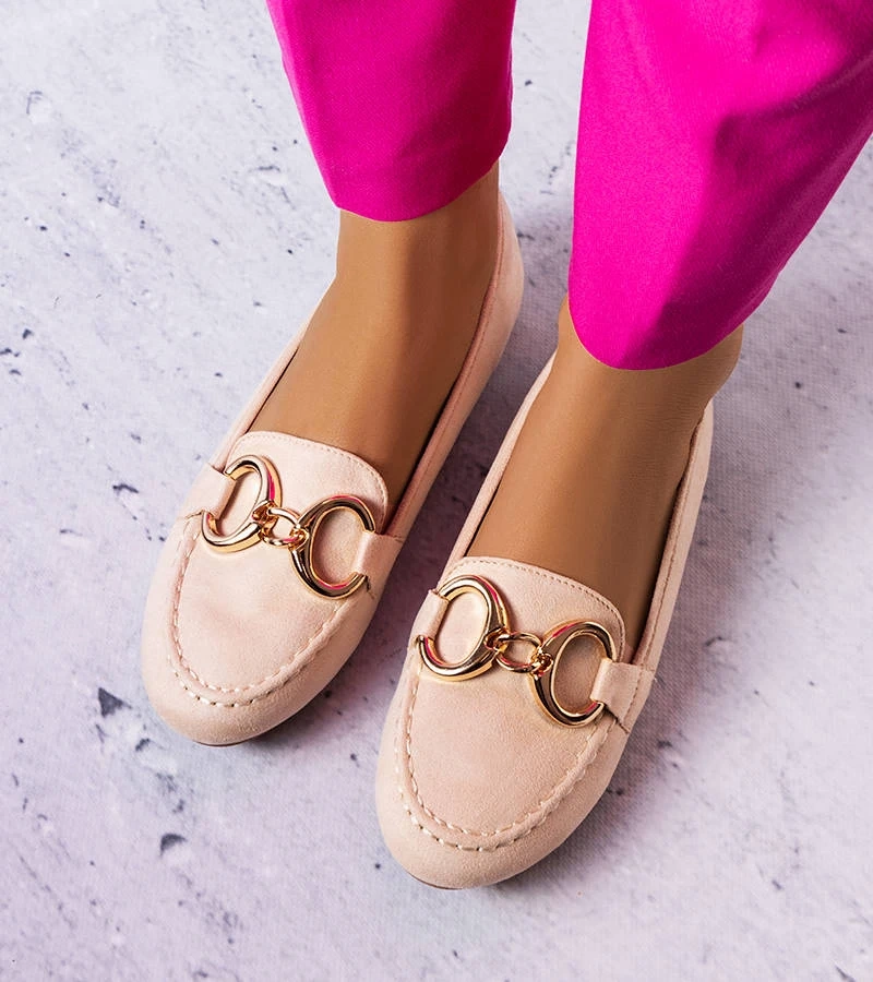 Beżowe klasyczne mokasyny Pitre