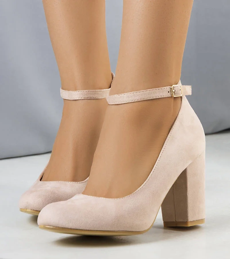 Beżowe czółenka z paskiem Norrie