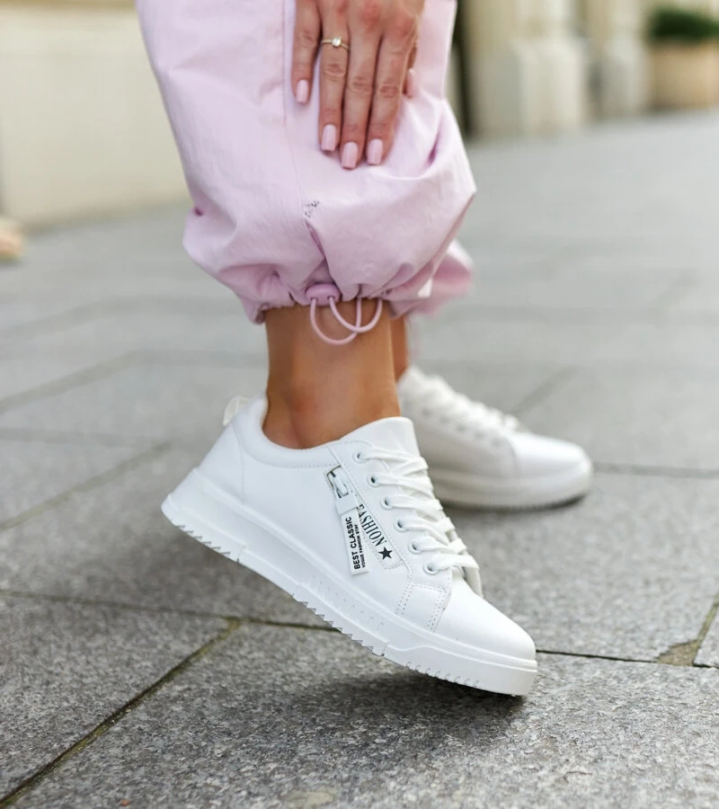 Białe sneakersy eko skóra Brecht