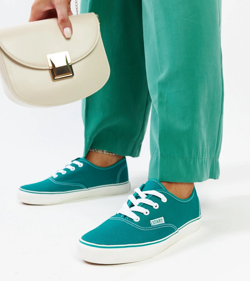 Zielone klasyczne tenisówki Erla