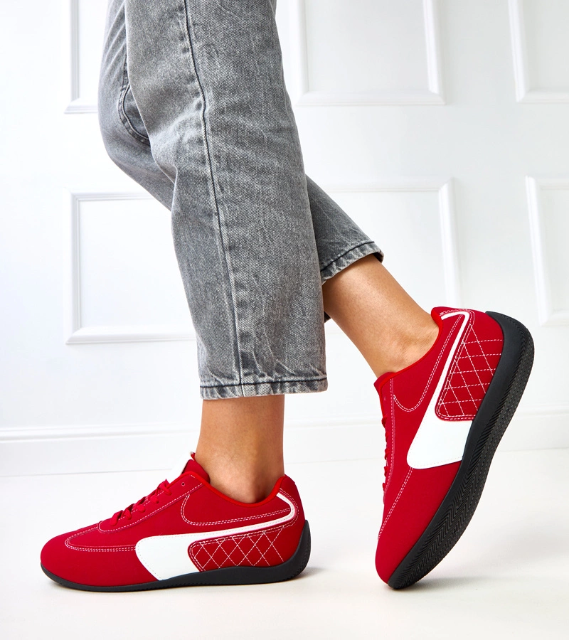 Czerwone sneakersy z białym akcentem Manaar