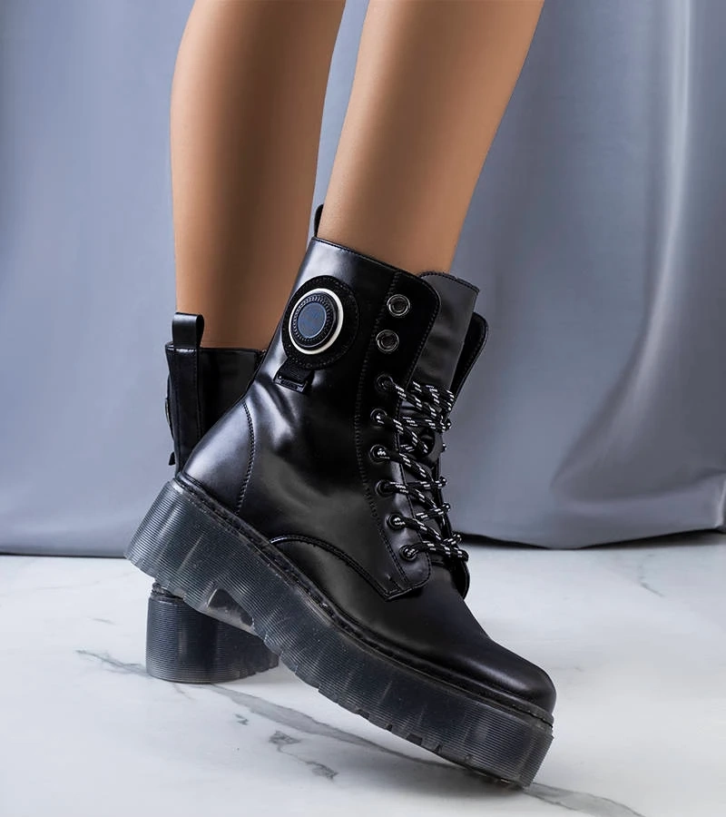 Czarne botki damskie Laureano