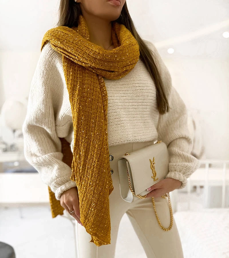 Żółty szal w kropki Khalil