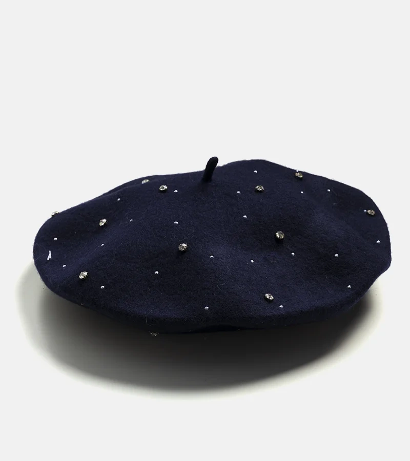 Granatowy beret Manier