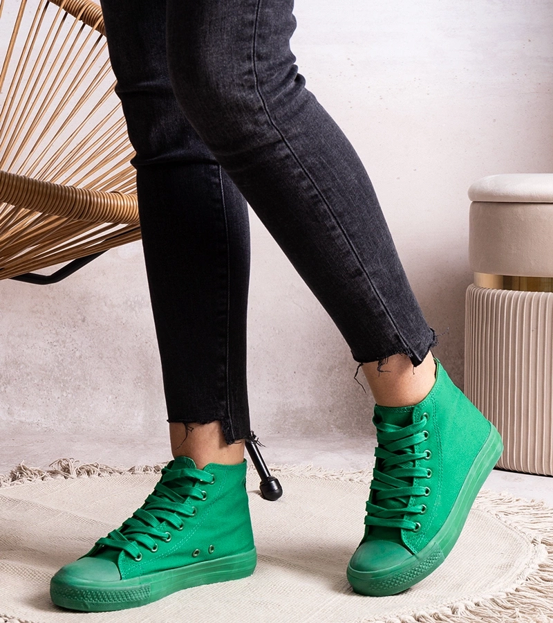 Zielone wysokie trampki Rafife