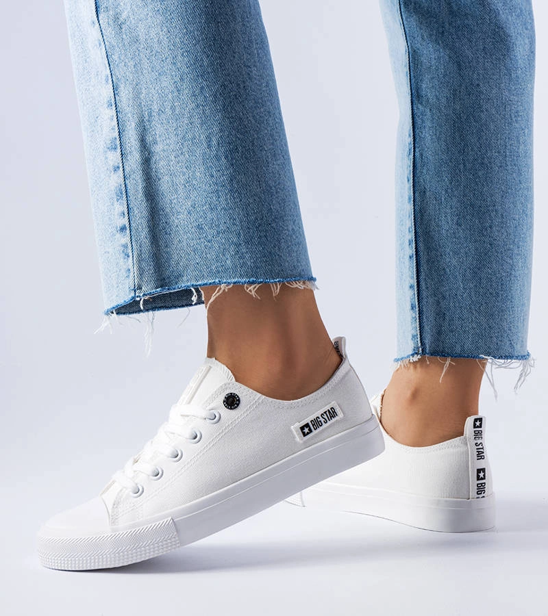 Białe materiałowe tenisówki Big Star KK274008