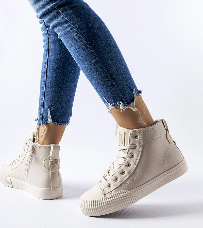 Beżowe ocieplane trampki Big Star MM274018