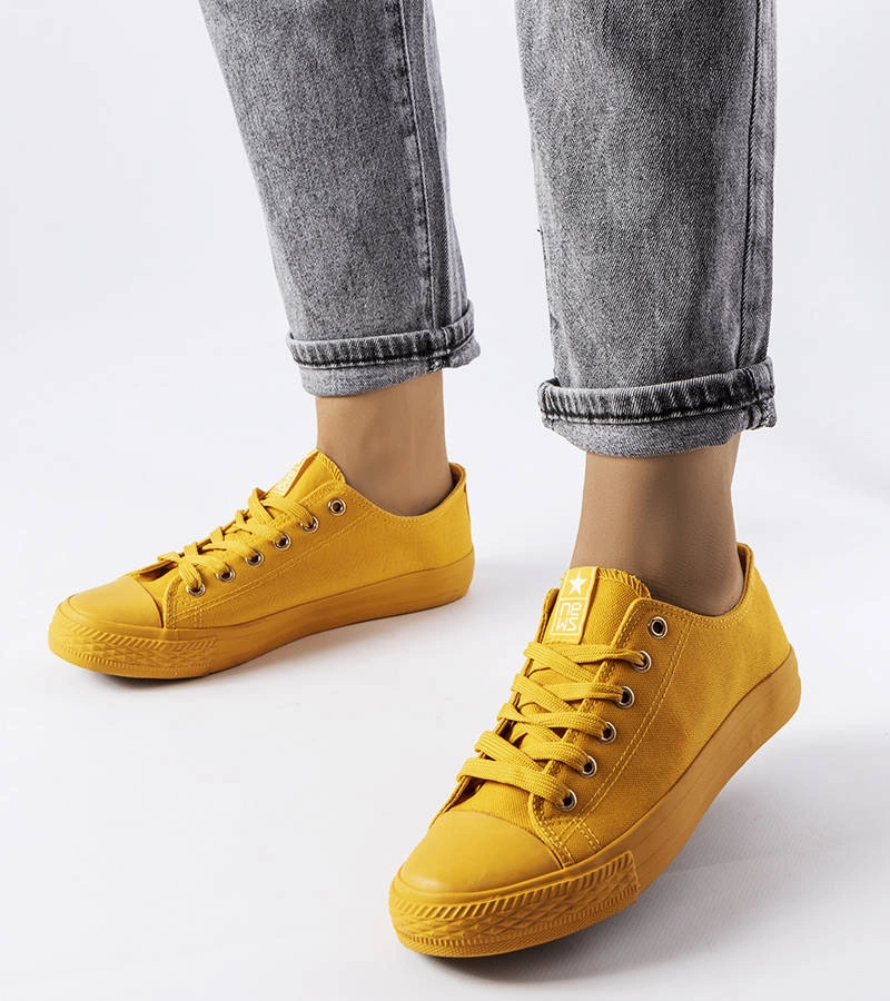 Żółte materiałowe trampki Esmeraude