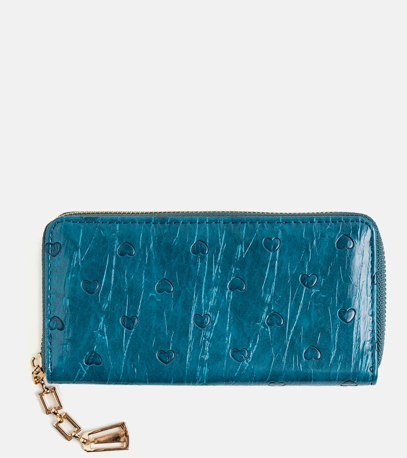 Niebieski portfel w serduszka Dumont