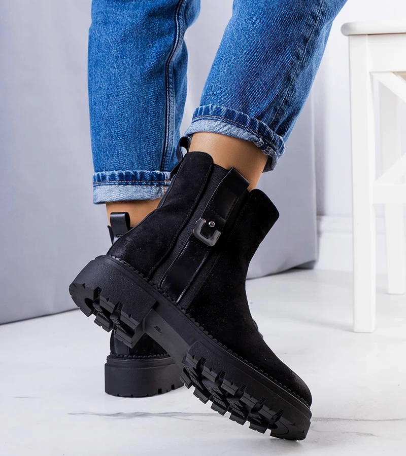 Czarne ocieplane botki Xiomara