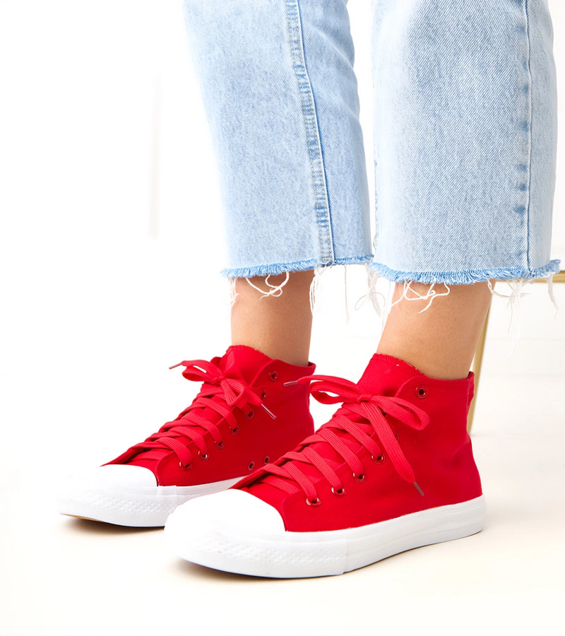 Czerwone wysokie trampki Ghanem