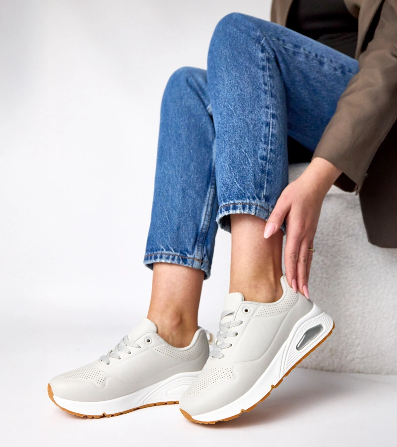 Szare sneakersy na grubej podeszwie Sylvie