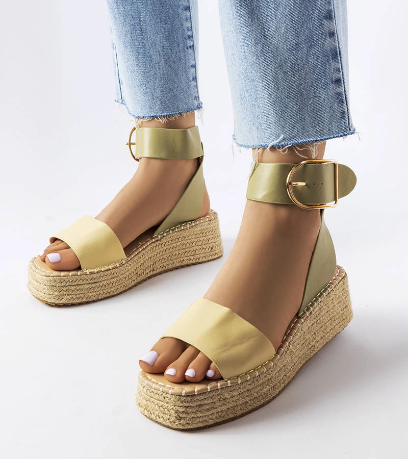 Zielone espadryle na platformie Whitewater