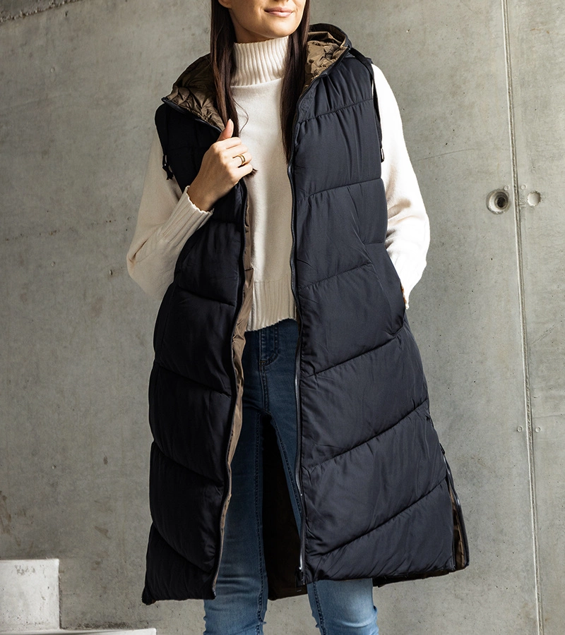 Czarno-zielona dwustronna kamizelka Simona