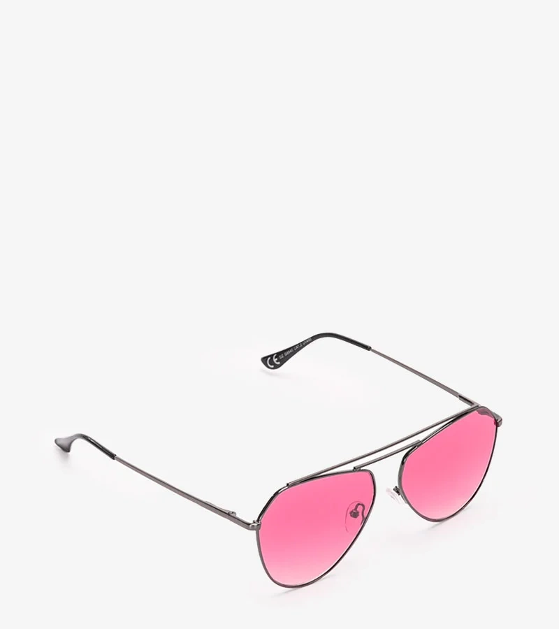 Czarno różowe okulary pilotki Sirois