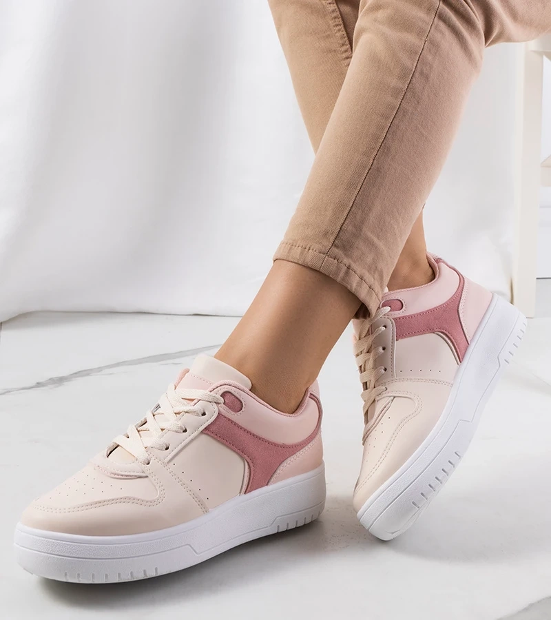 Beżowe sneakersy damskie Lins