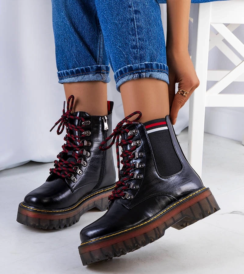 Czarne botki damskie Foria