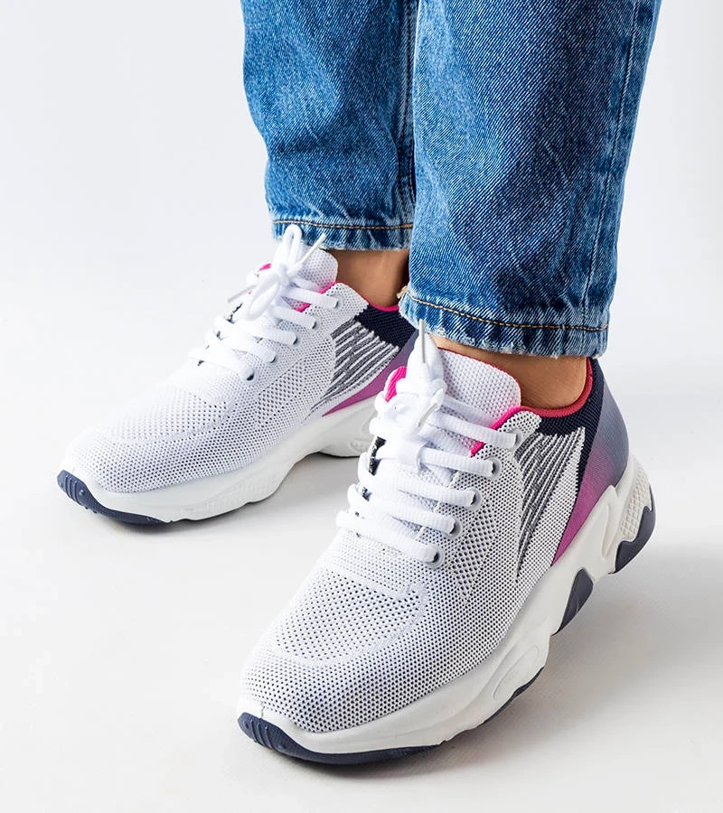 Biało-granatowe sportowe sneakersy Galatee