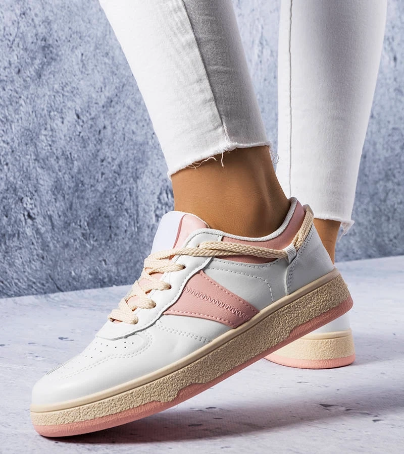 Biało-różowe damskie sneakersy Marcella