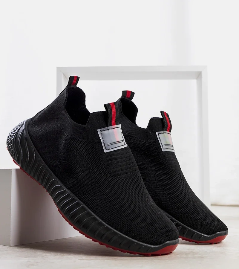 Czarne męskie sneakersy skarpetkowe Welser