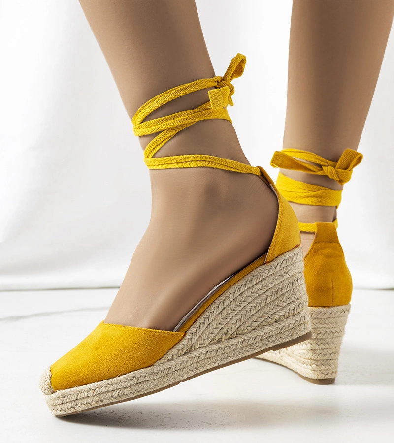 Żółte espadryle na koturnie Tyler