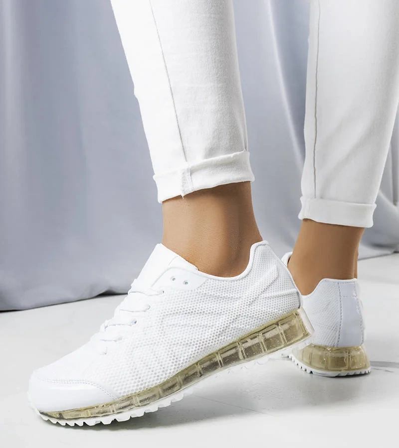 Białe sneakersy na modnej podeszwie Durandana