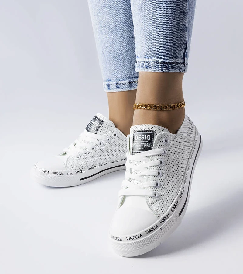 Białe ażurowe trampki Vinceza