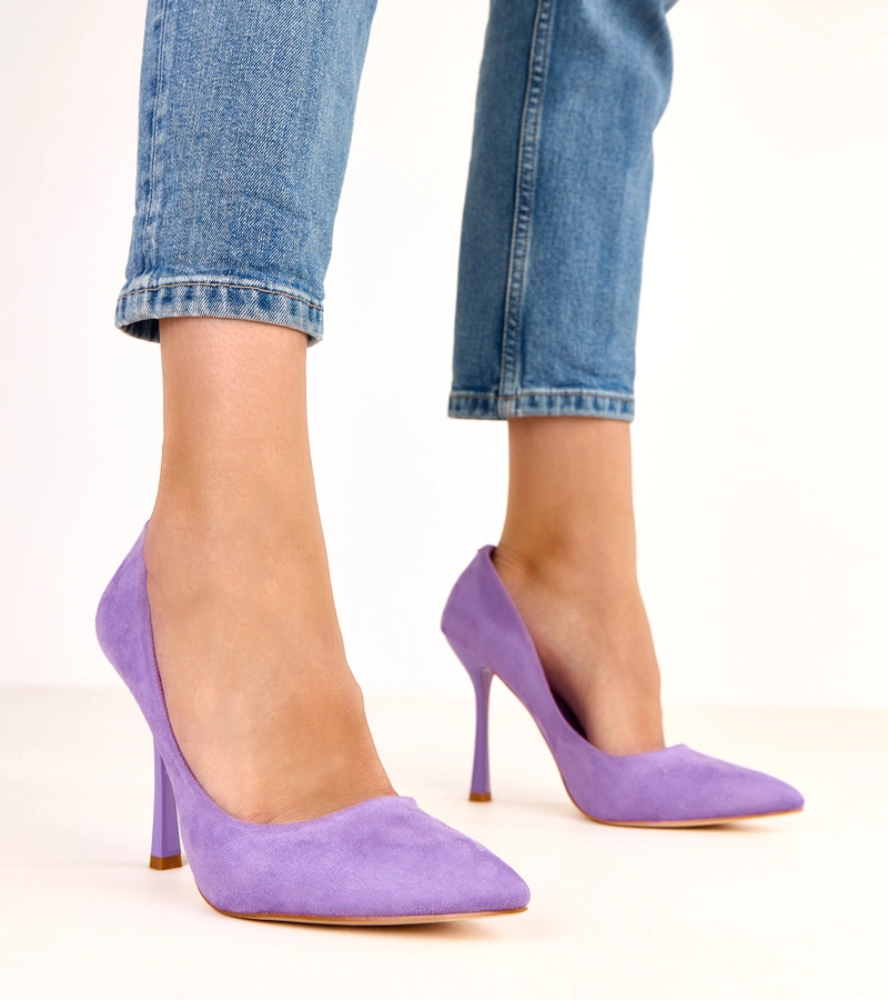 Fioletowe szpilki z ekozamszu Alexa