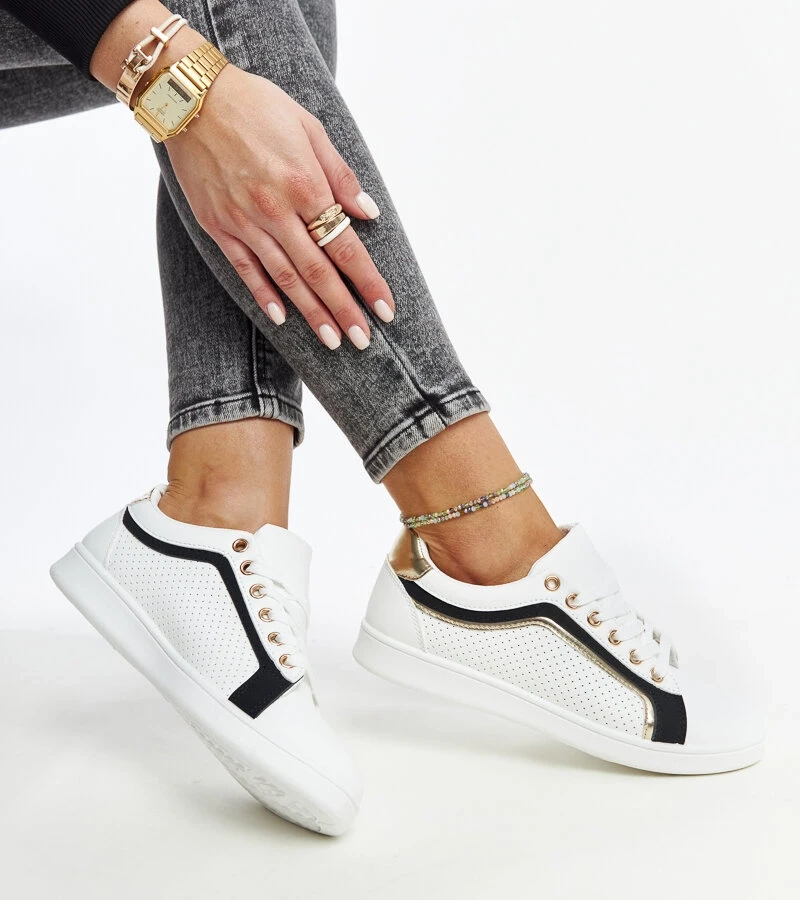 Biało-czarne sneakersy na platformie Amala