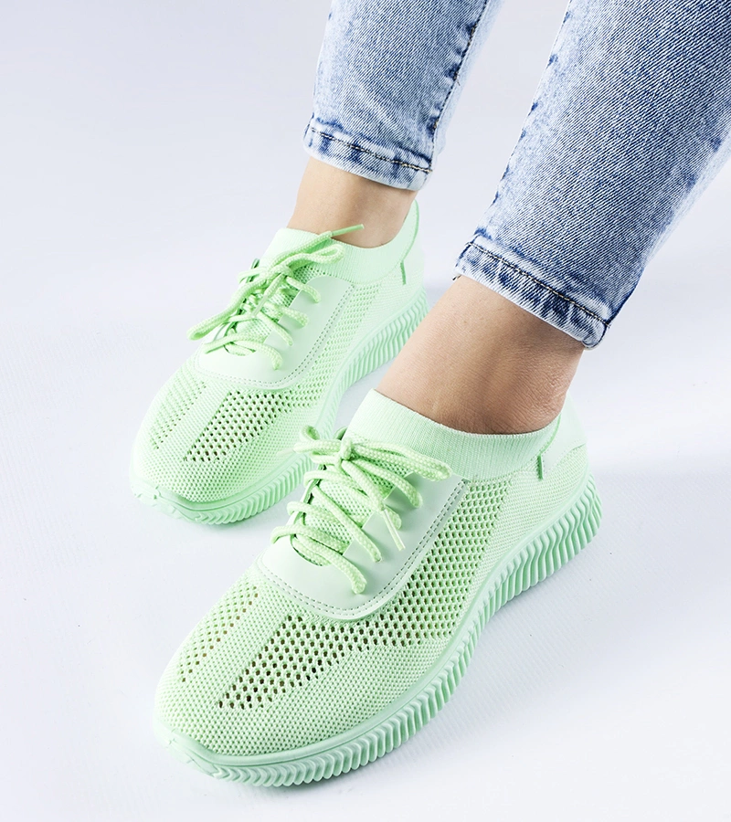 Zielone ażurowe sneakersy Pierantonio